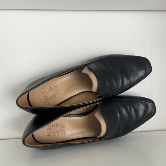 Square Toe Naturalizer "Clea" Black Leather Loafers/Flat - Picture 9 of 12